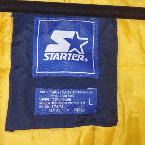 Vintage 90s Starter Michigan Wolverines Full Zip & Snap Hooded Jacket Sz/ Large - Picture 5 of 9
